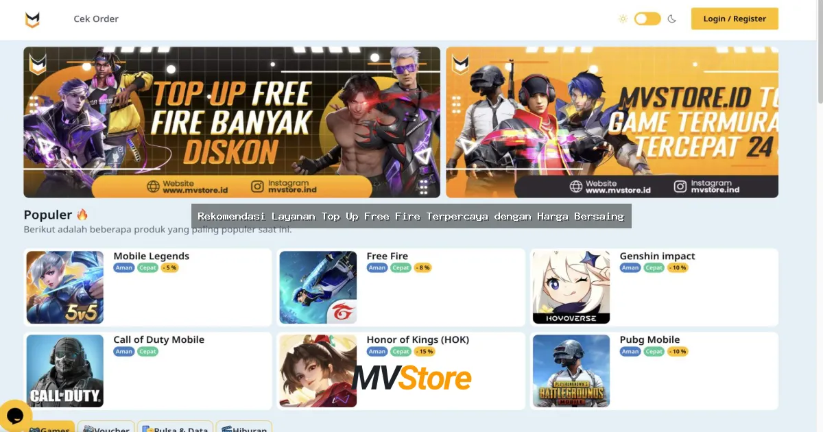 Rekomendasi Layanan Top Up Free Fire Terpercaya dengan Harga Bersaing