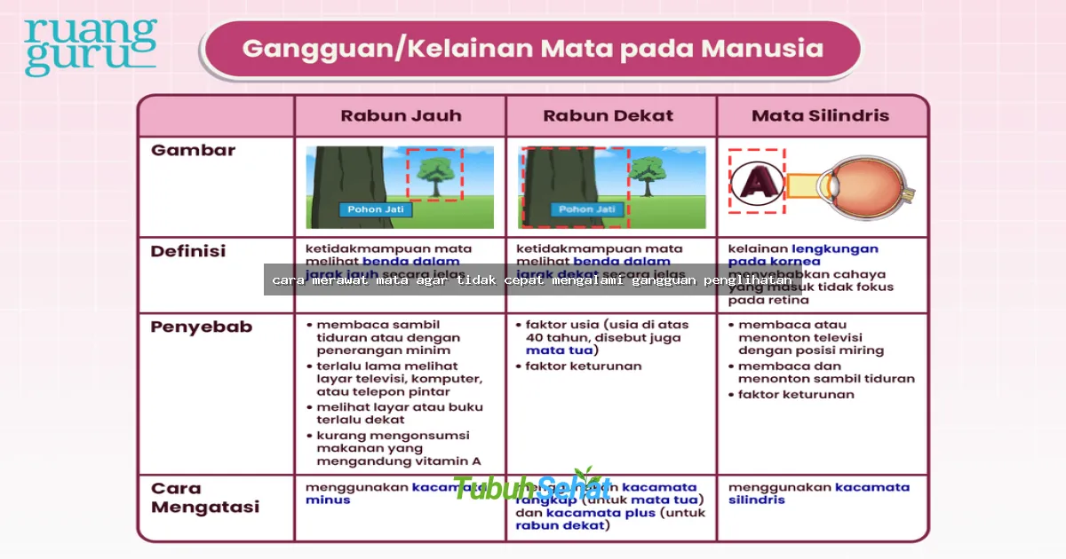 cara merawat mata agar tidak cepat mengalami gangguan penglihatan