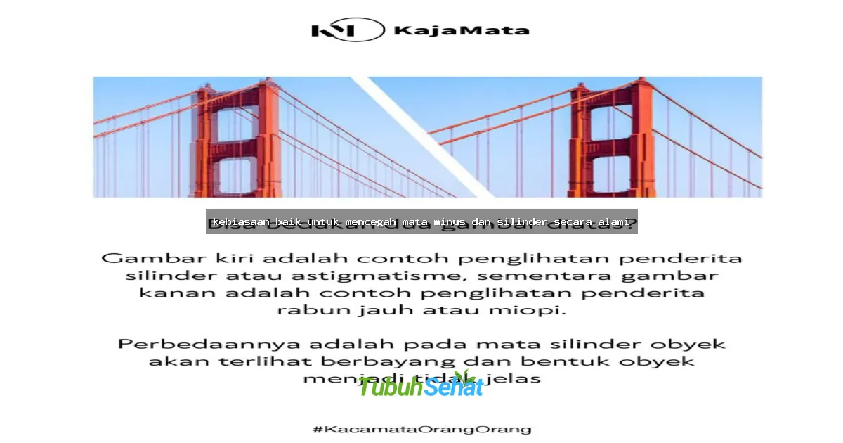 kebiasaan baik untuk mencegah mata minus dan silinder secara alami