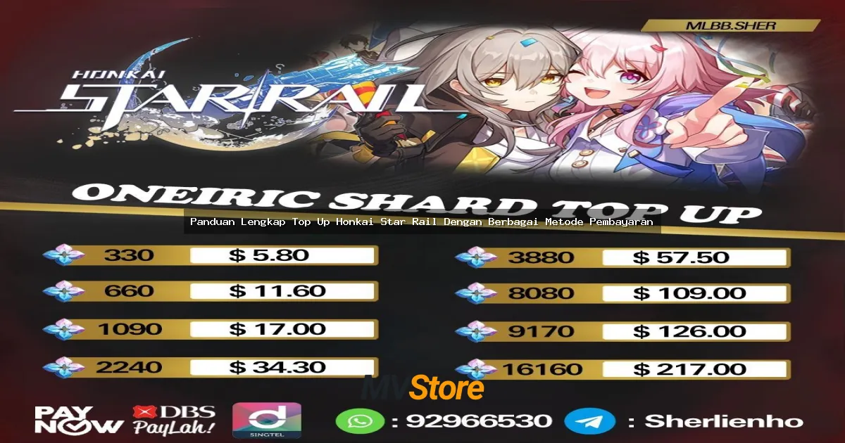 Panduan Lengkap Top Up Honkai Star Rail Dengan Berbagai Metode Pembayaran