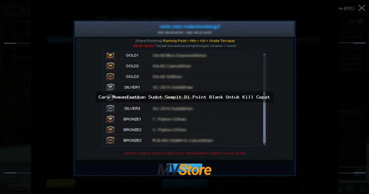 Cara Memanfaatkan Sudut Sempit Di Point Blank Untuk Kill Cepat