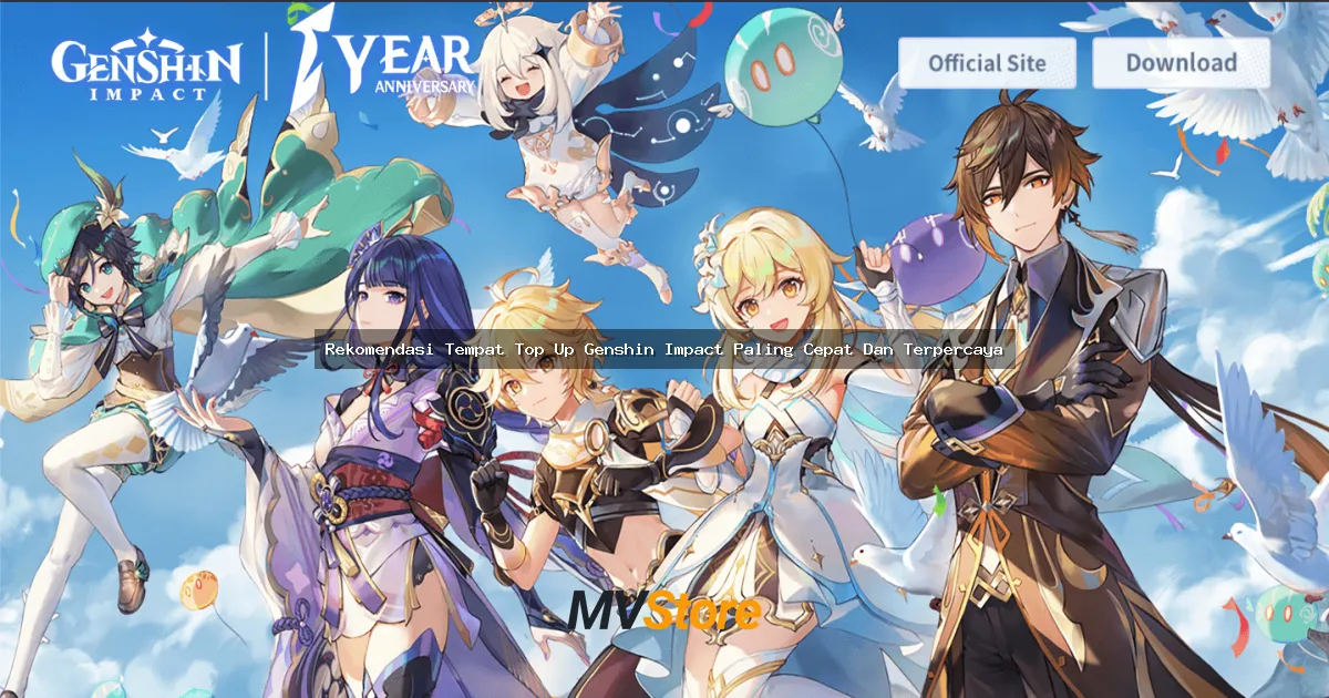 Rekomendasi Tempat Top Up Genshin Impact Paling Cepat Dan Terpercaya