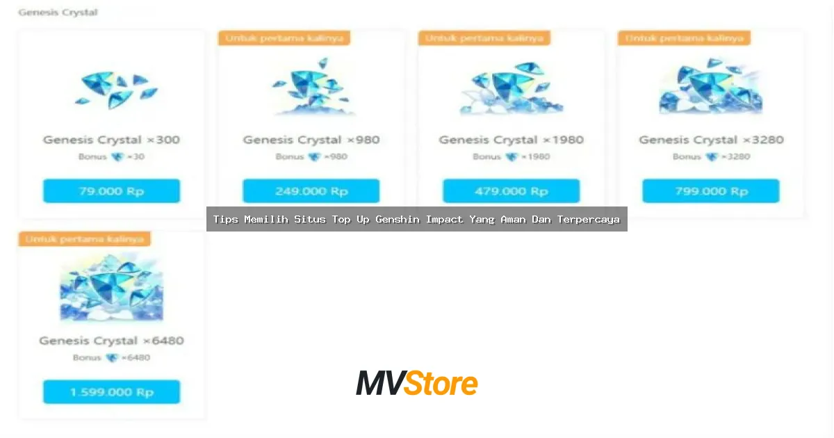 Tips Memilih Situs Top Up Genshin Impact Yang Aman Dan Terpercaya