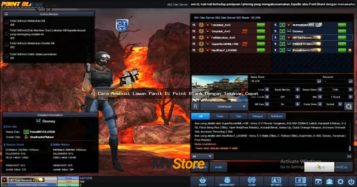 Cara Membuat Lawan Panik Di Point Blank Dengan Tekanan Cepat