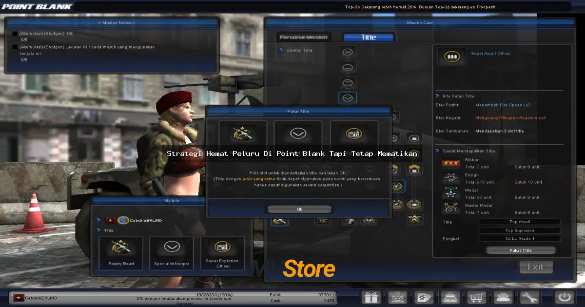 Strategi Hemat Peluru Di Point Blank Tapi Tetap Mematikan: Cara Main Efisien Tanpa Boros Ammo
