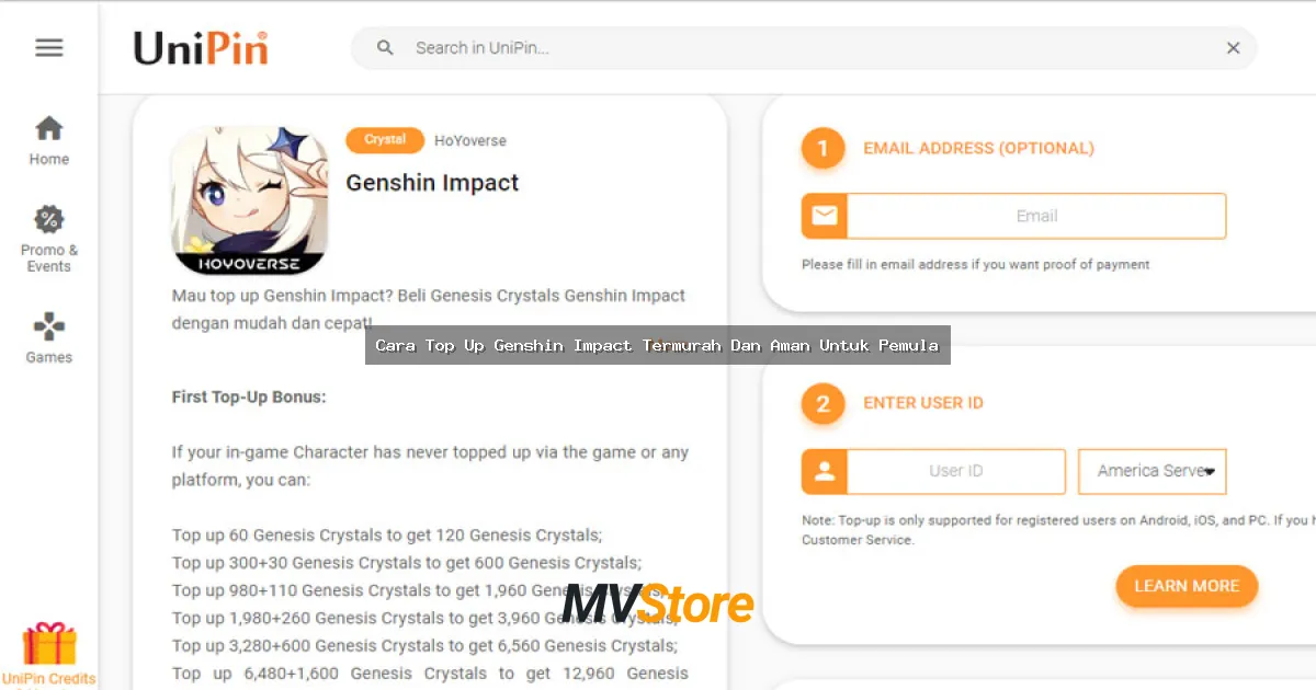Cara Top Up Genshin Impact Termurah Dan Aman Untuk Pemula