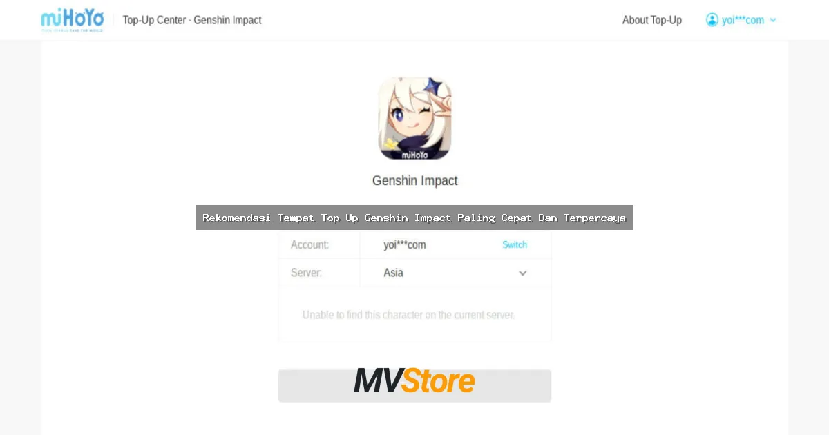 Rekomendasi Tempat Top Up Genshin Impact Paling Cepat Dan Terpercaya