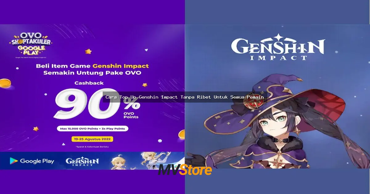 Cara Top Up Genshin Impact Tanpa Ribet Untuk Semua Pemain
