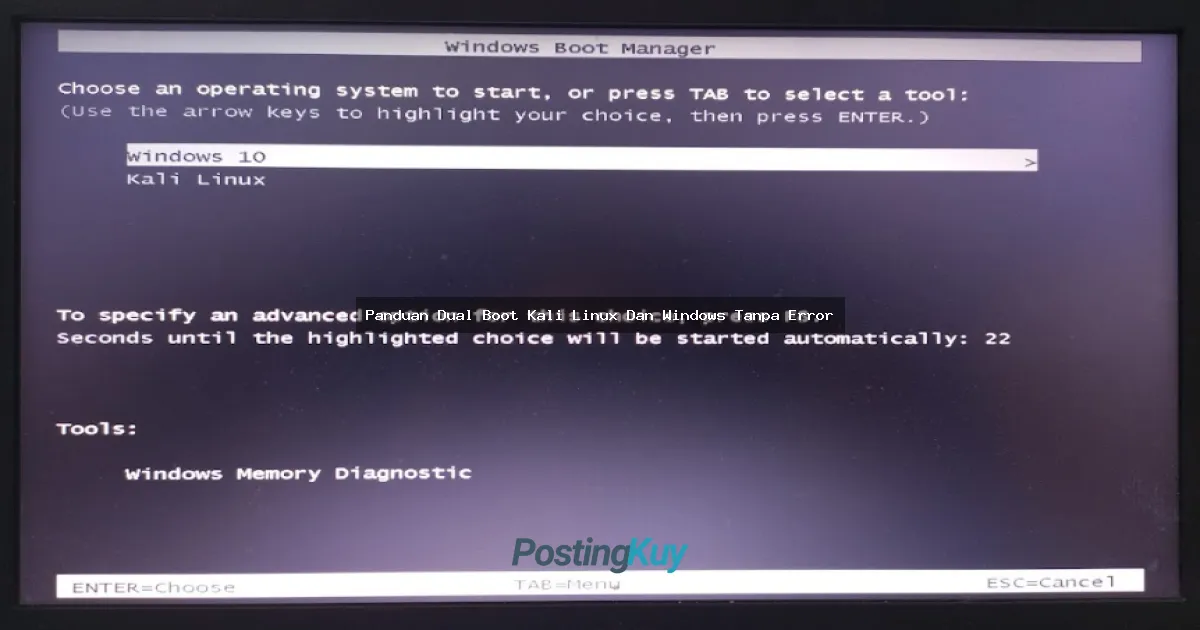 Panduan Dual Boot Kali Linux Dan Windows Tanpa Error: Tutorial Lengkap Anti Gagal