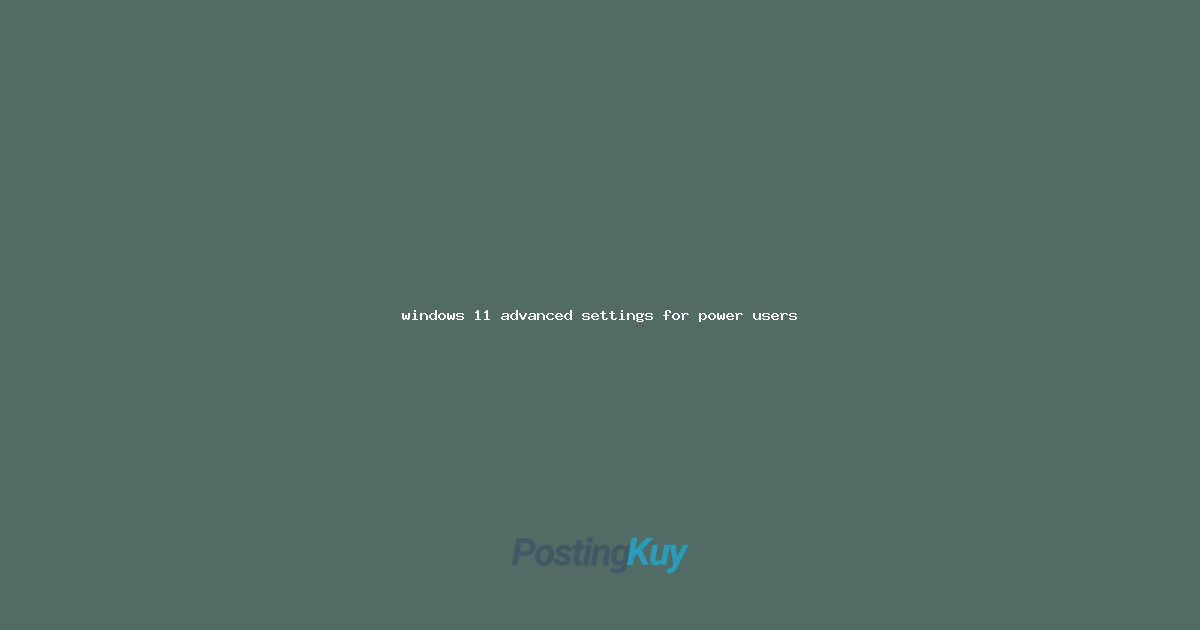windows 11 advanced settings for power users