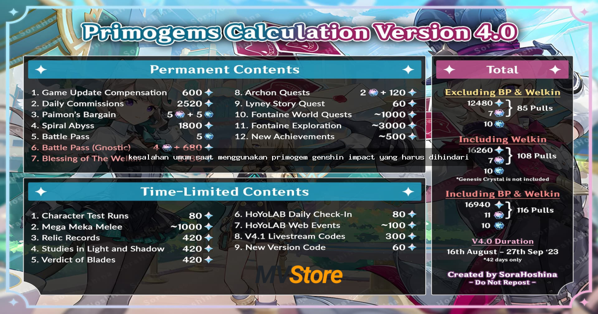 kesalahan umum saat menggunakan primogem genshin impact yang harus dihindari