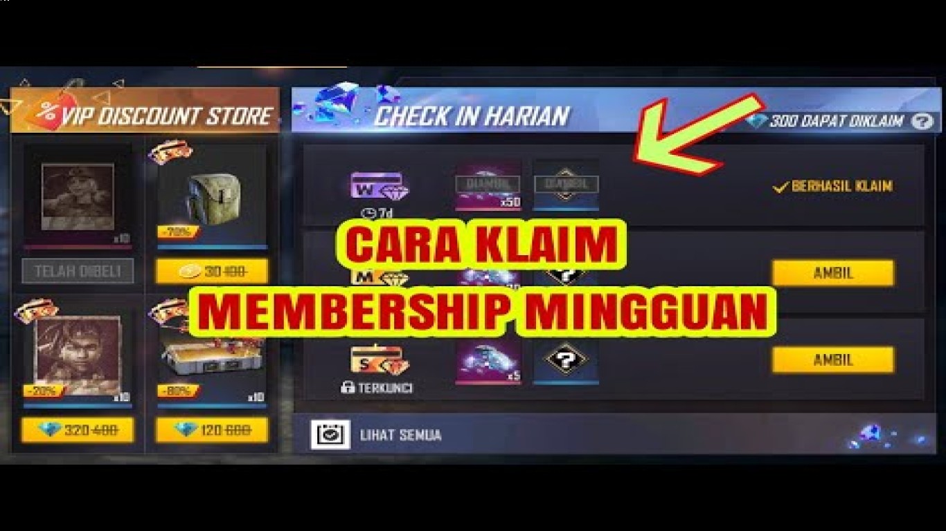 Membership mingguan Free Fire untuk pemula