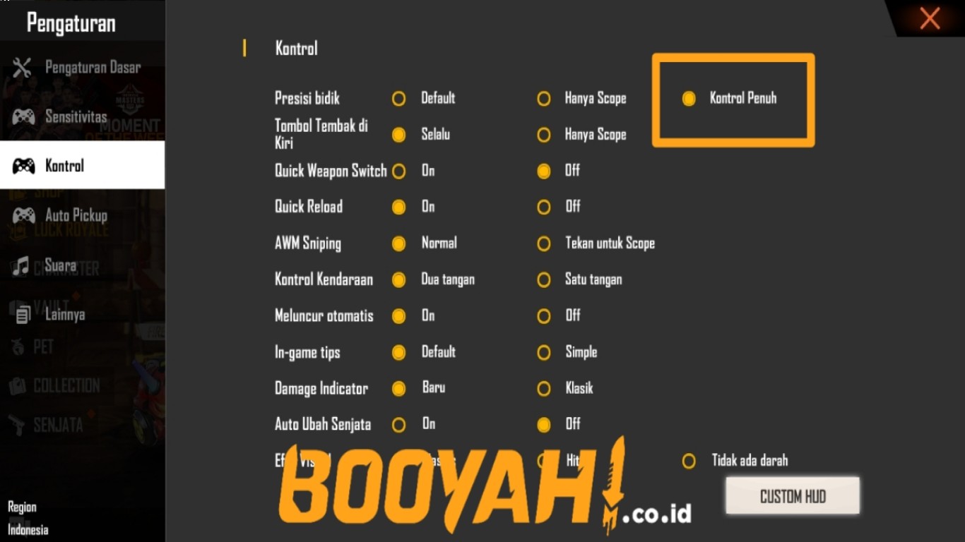 Cara mengatur aim biar jago main Free Fire