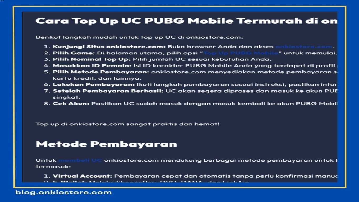 Cara top up UC PUBG Mobile pakai e wallet