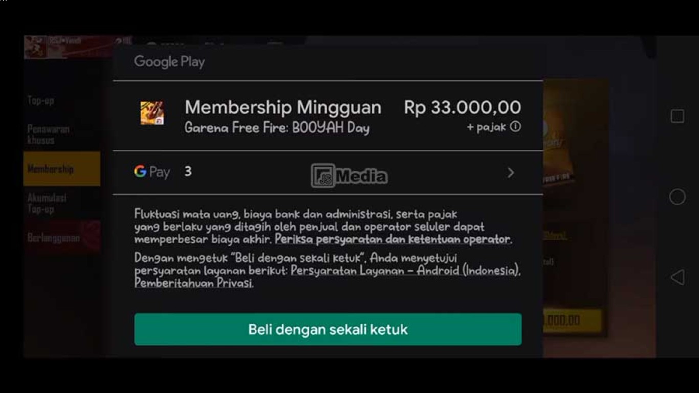 Cara klaim hadiah dari membership bulanan Free Fire