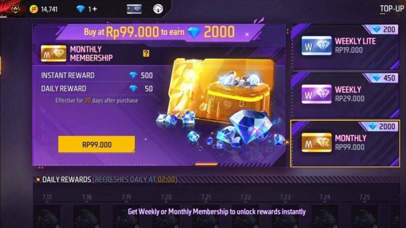 Panduan lengkap klaim diamond membership bulanan Free Fire