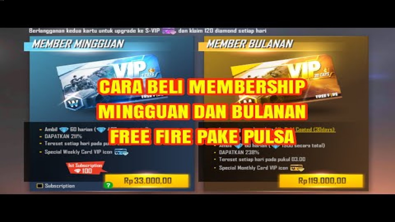 Cara mendapatkan bonus dari membership bulanan Free Fire