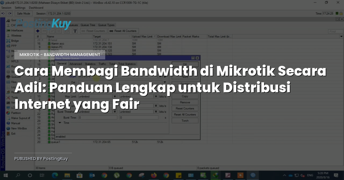 Cara Membagi Bandwidth di Mikrotik Secara Adil: Panduan Lengkap untuk Distribusi Internet yang Fair