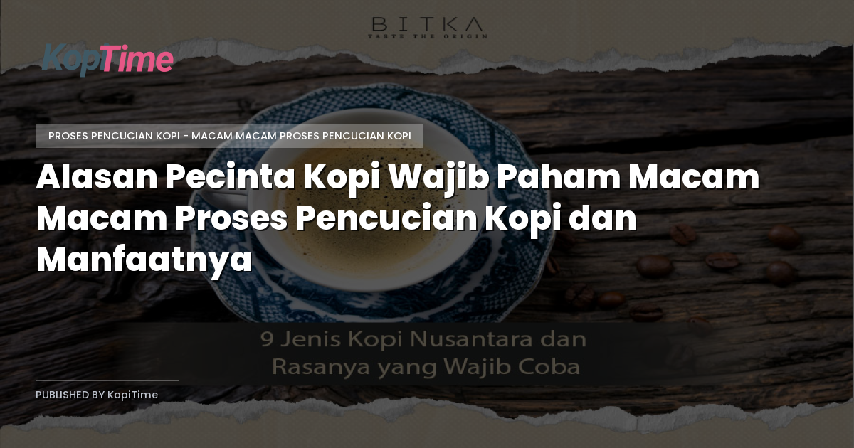 Alasan Pecinta Kopi Wajib Paham Macam Macam Proses Pencucian Kopi dan Manfaatnya
