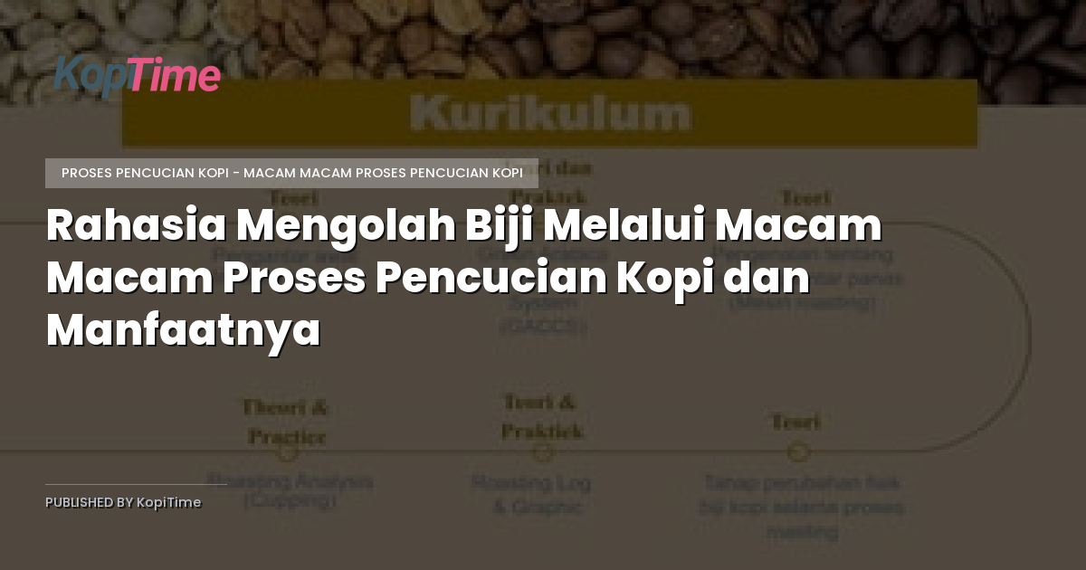 Rahasia Mengolah Biji Melalui Macam Macam Proses Pencucian Kopi dan Manfaatnya
