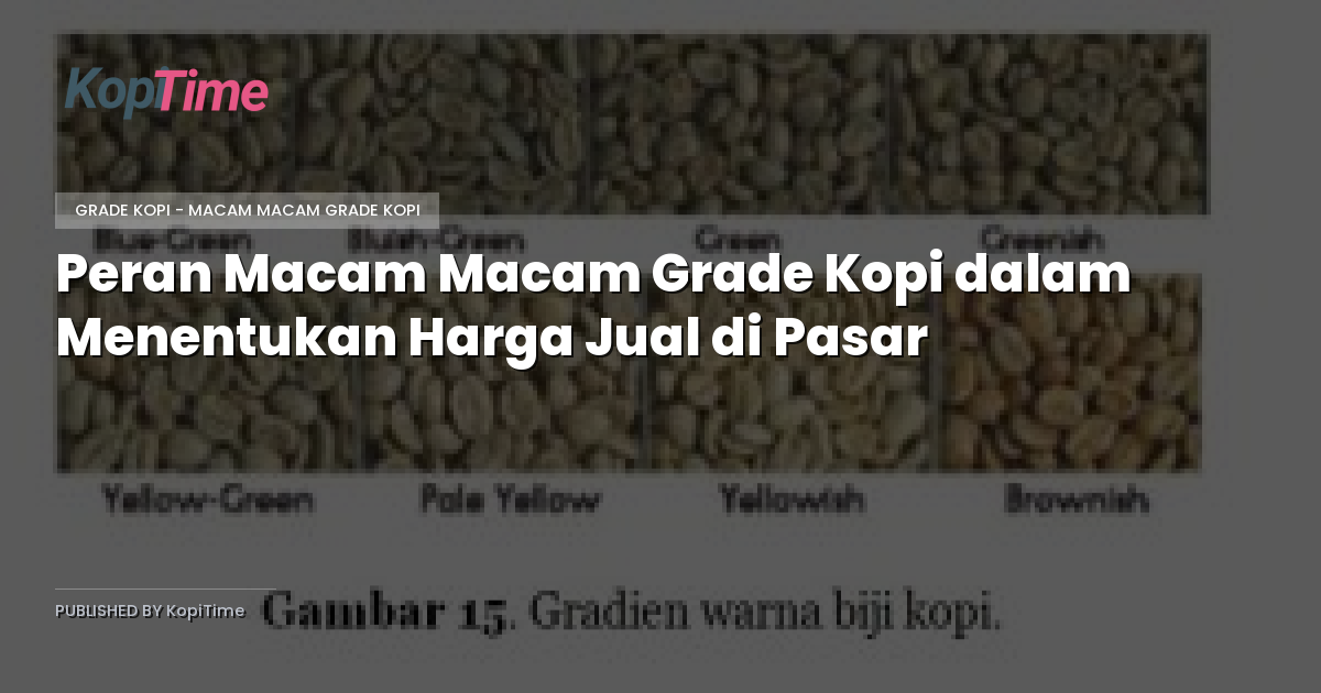 Peran Macam Macam Grade Kopi dalam Menentukan Harga Jual di Pasar