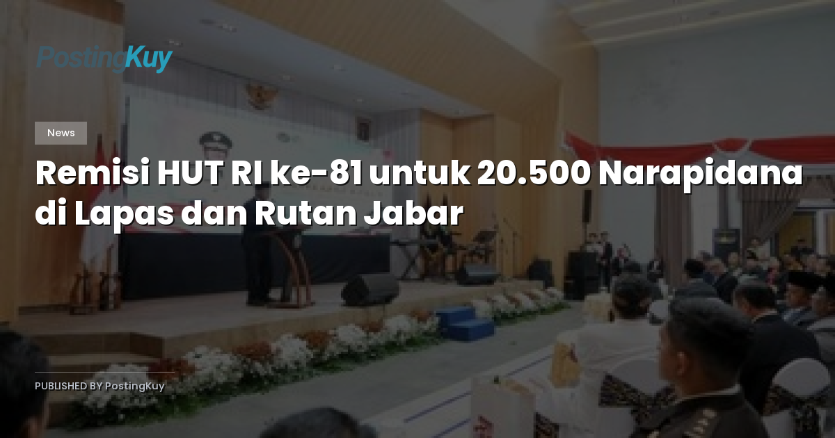 Remisi HUT RI ke-81 untuk 20.500 Narapidana di Lapas dan Rutan Jabar