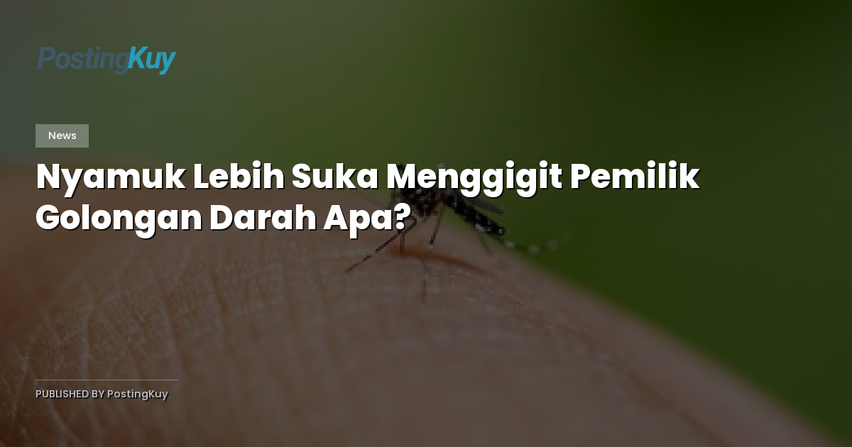 Nyamuk Lebih Suka Menggigit Pemilik Golongan Darah Apa?