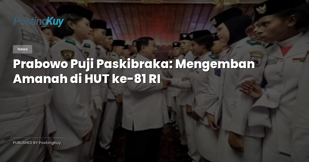 Prabowo Puji Paskibraka: Mengemban Amanah di HUT ke-81 RI