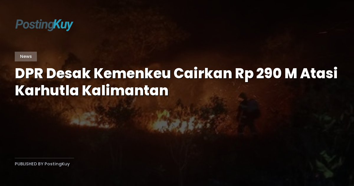 DPR Desak Kemenkeu Cairkan Rp 290 M Atasi Karhutla Kalimantan