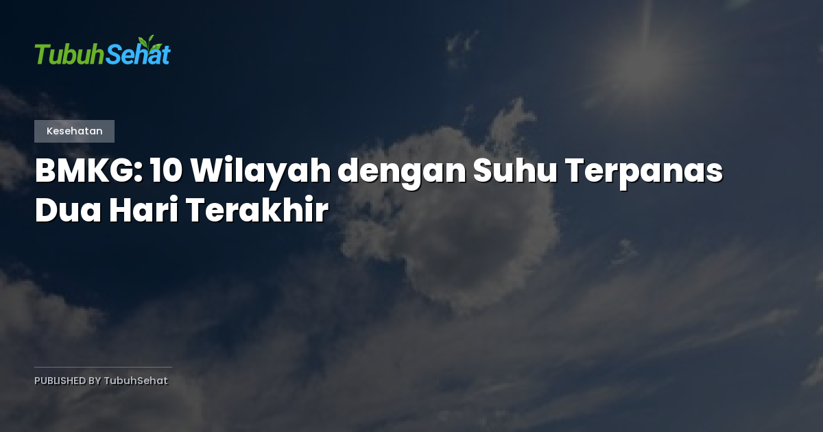 BMKG: 10 Wilayah dengan Suhu Terpanas Dua Hari Terakhir