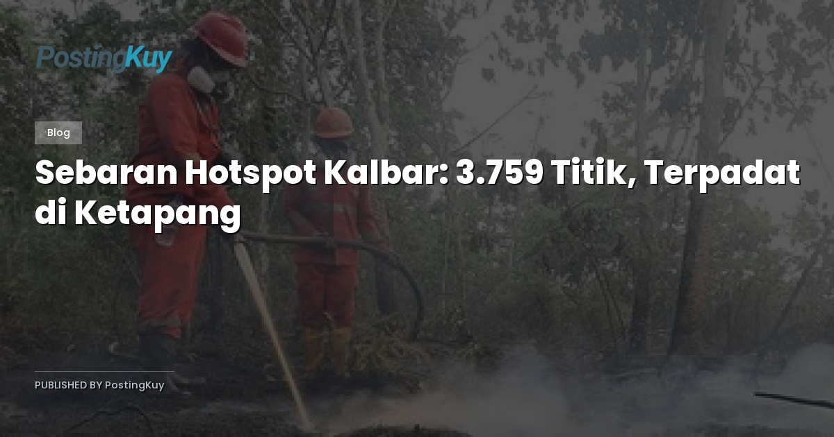 Sebaran Hotspot Kalbar: 3.759 Titik, Terpadat di Ketapang