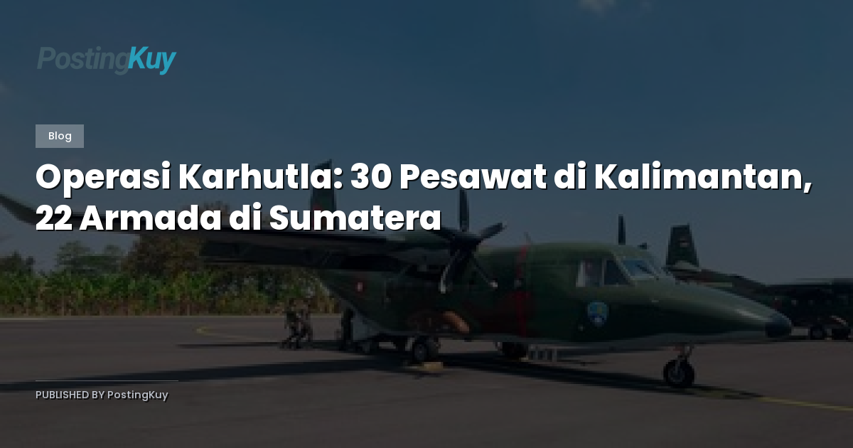 Operasi Karhutla: 30 Pesawat di Kalimantan, 22 Armada di Sumatera