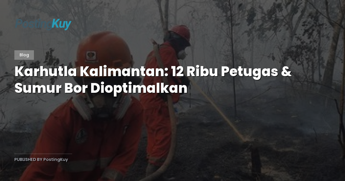 Karhutla Kalimantan: 12 Ribu Petugas & Sumur Bor Dioptimalkan