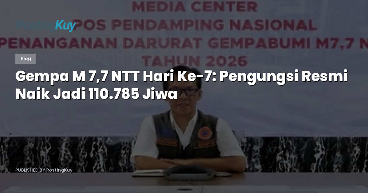 Gempa M 7,7 NTT Hari Ke-7: Pengungsi Resmi Naik Jadi 110.785 Jiwa