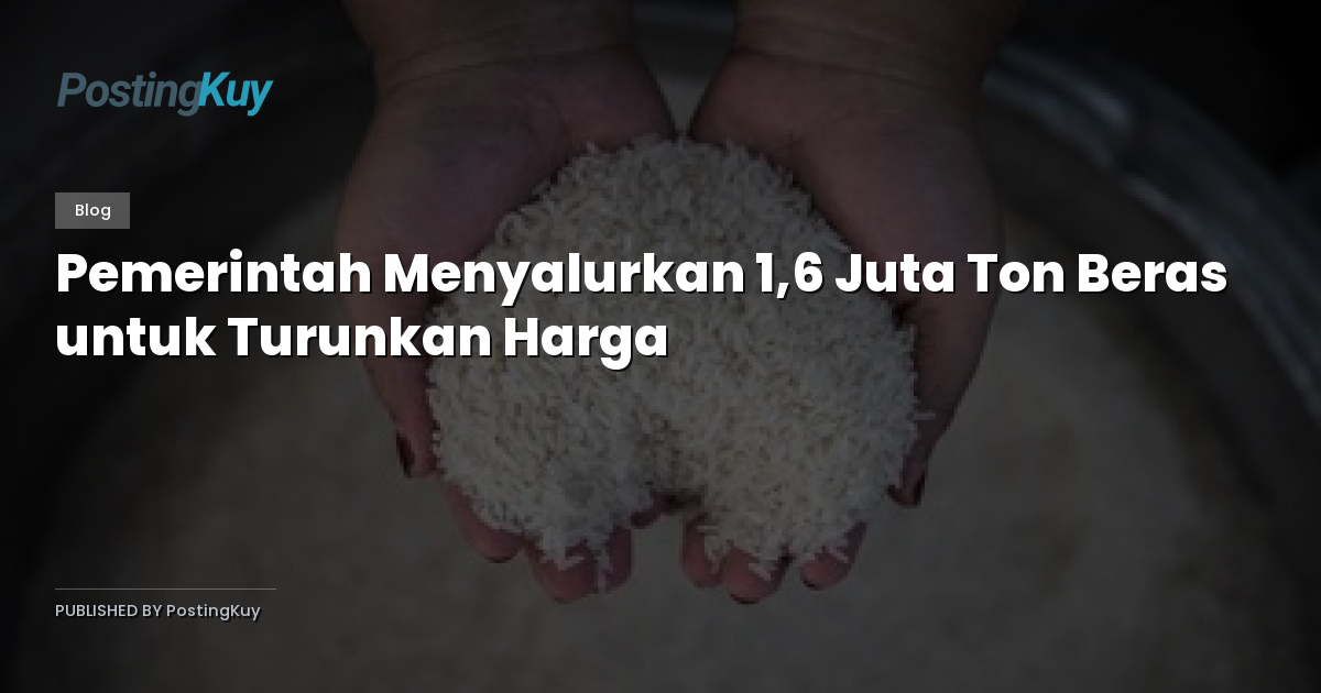 Pemerintah Menyalurkan 1,6 Juta Ton Beras untuk Turunkan Harga
