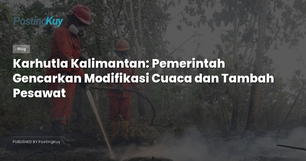 Karhutla Kalimantan: Pemerintah Gencarkan Modifikasi Cuaca dan Tambah Pesawat