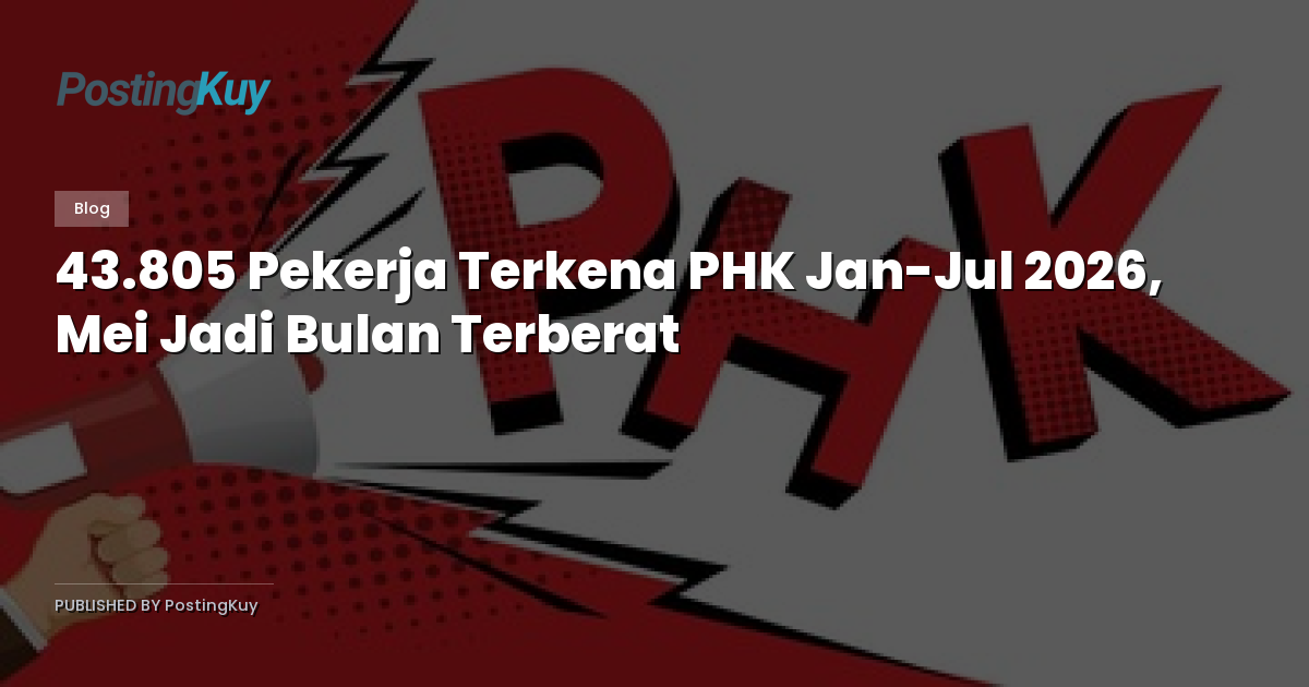 43.805 Pekerja Terkena PHK Jan-Jul 2026, Mei Jadi Bulan Terberat