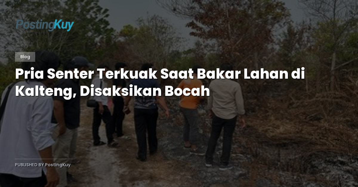 Pria Senter Terkuak Saat Bakar Lahan di Kalteng, Disaksikan Bocah
