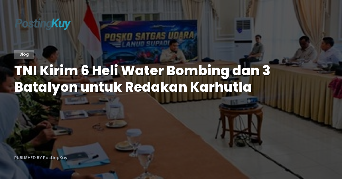 TNI Kirim 6 Heli Water Bombing dan 3 Batalyon untuk Redakan Karhutla