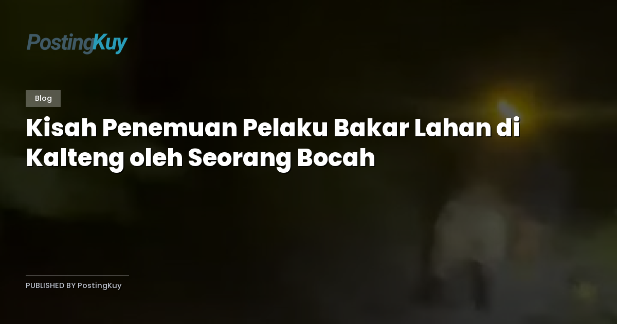 Kisah Penemuan Pelaku Bakar Lahan di Kalteng oleh Seorang Bocah