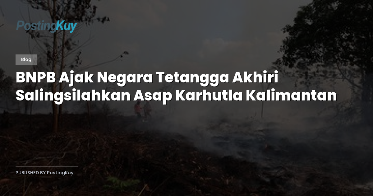 BNPB Ajak Negara Tetangga Akhiri Salingsilahkan Asap Karhutla Kalimantan
