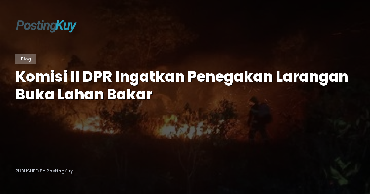Komisi II DPR Ingatkan Penegakan Larangan Buka Lahan Bakar