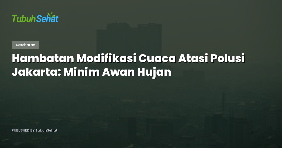 Hambatan Modifikasi Cuaca Atasi Polusi Jakarta: Minim Awan Hujan