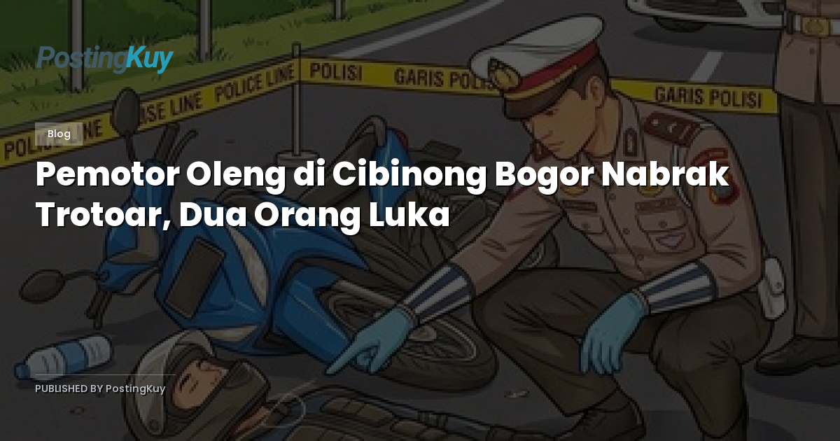 Pemotor Oleng di Cibinong Bogor Nabrak Trotoar, Dua Orang Luka