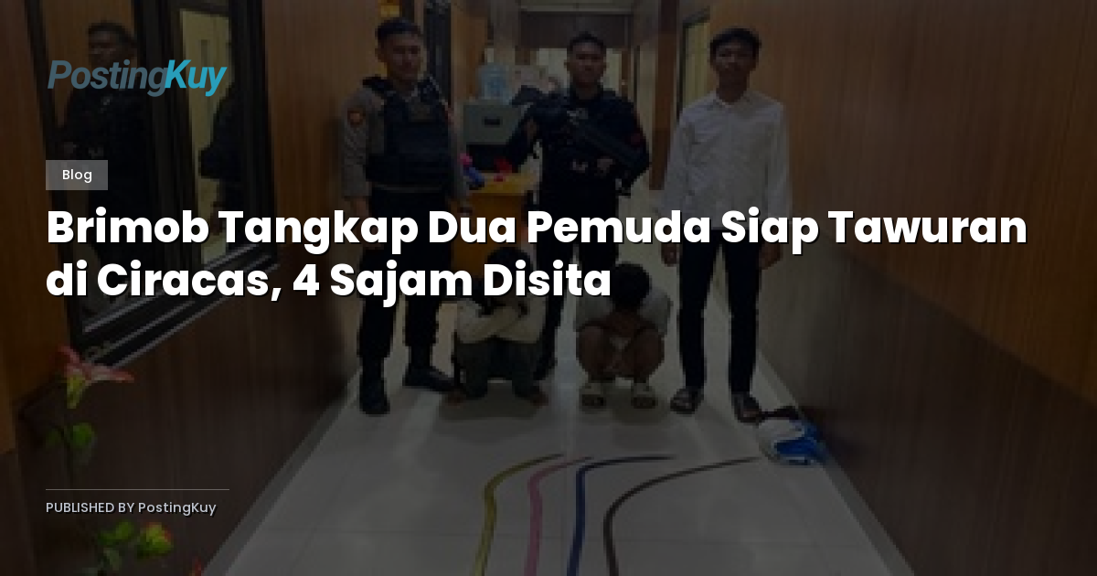 Brimob Tangkap Dua Pemuda Siap Tawuran di Ciracas, 4 Sajam Disita