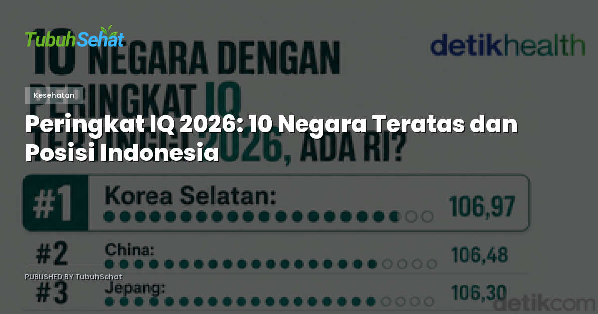 Peringkat IQ 2026: 10 Negara Teratas dan Posisi Indonesia