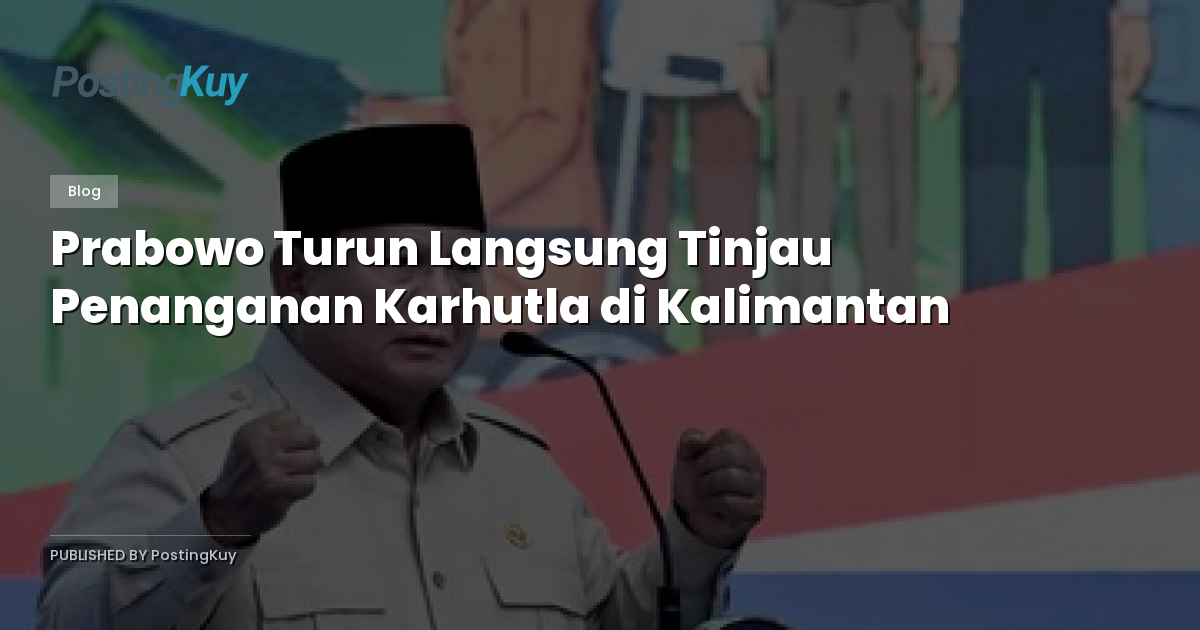 Prabowo Turun Langsung Tinjau Penanganan Karhutla di Kalimantan