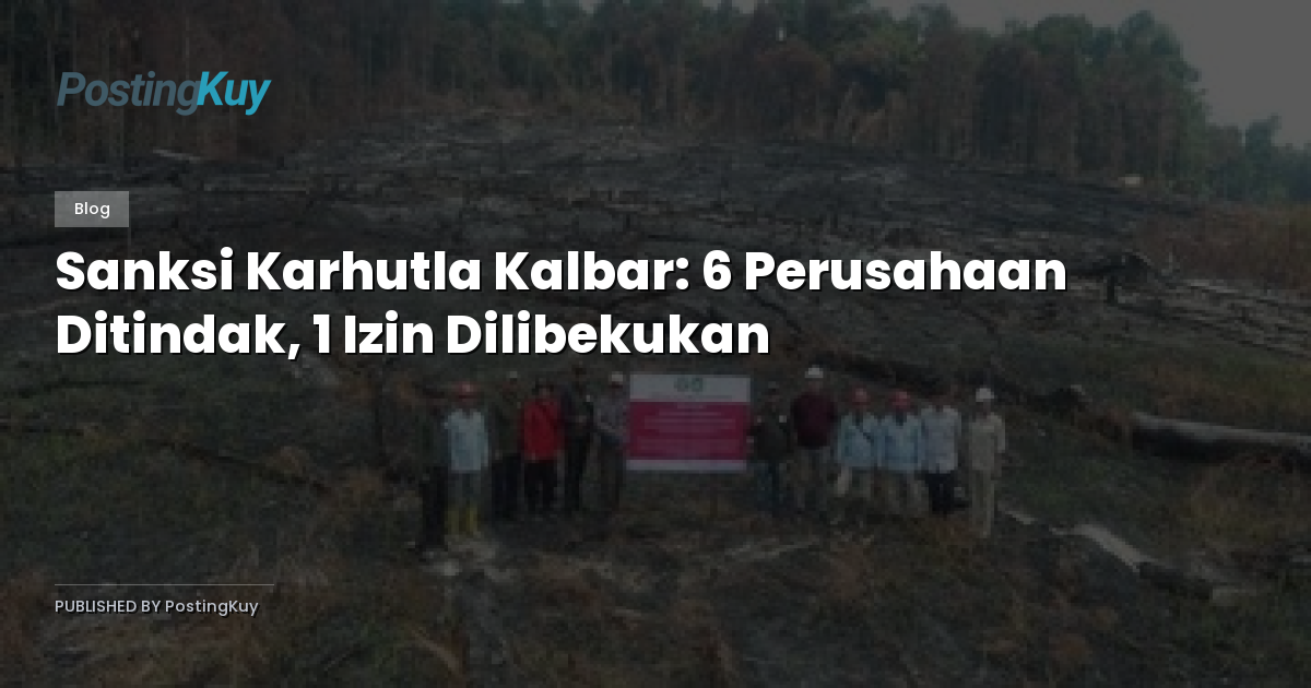 Sanksi Karhutla Kalbar: 6 Perusahaan Ditindak, 1 Izin Dilibekukan