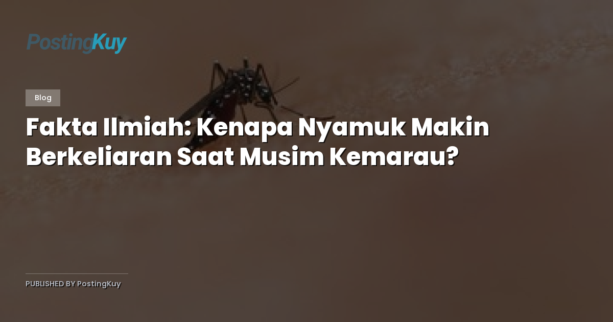 Fakta Ilmiah: Kenapa Nyamuk Makin Berkeliaran Saat Musim Kemarau?