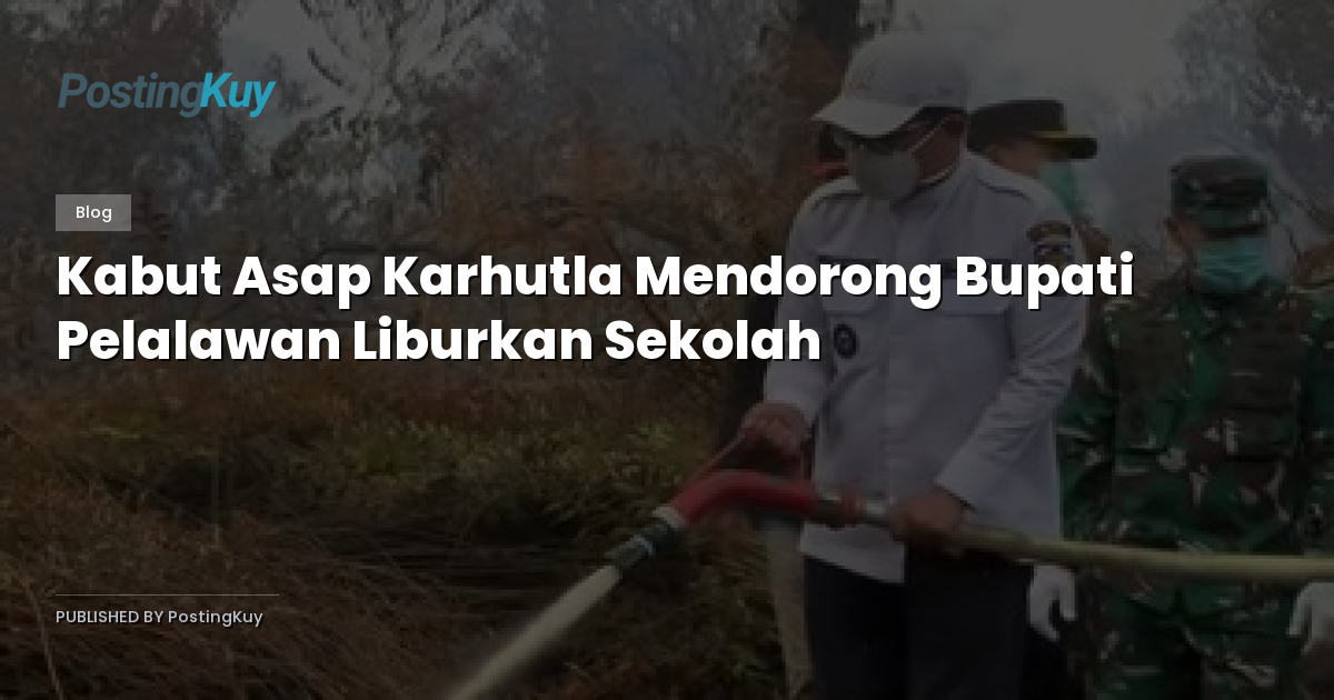 Kabut Asap Karhutla Mendorong Bupati Pelalawan Liburkan Sekolah